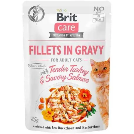 Вологий корм для котів Brit Care Fillets in Gravy Salmon & Turkey