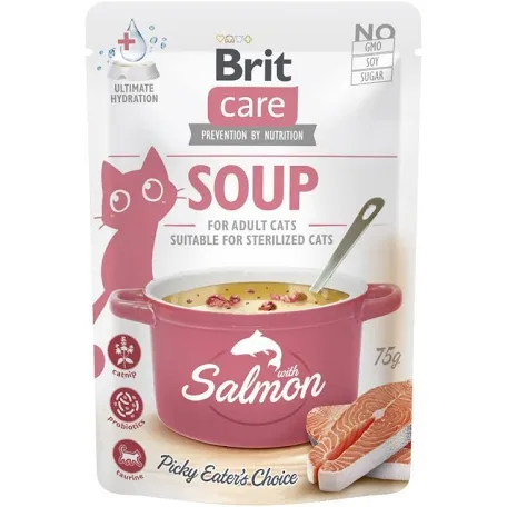Ласощі для котів Brit Care Soup Salmon