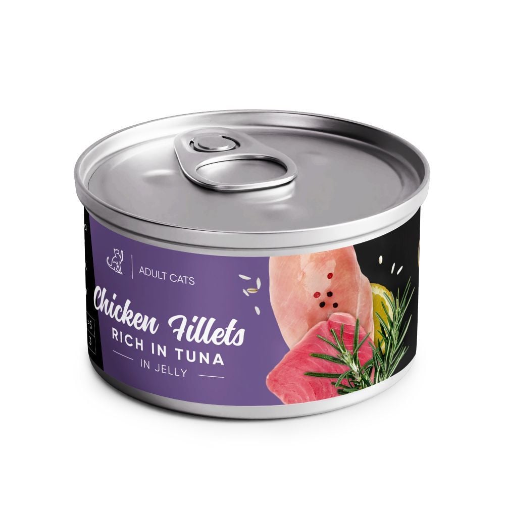 Вологий корм для котів Savory Chicken Fillets rich in Tuna in Jelly