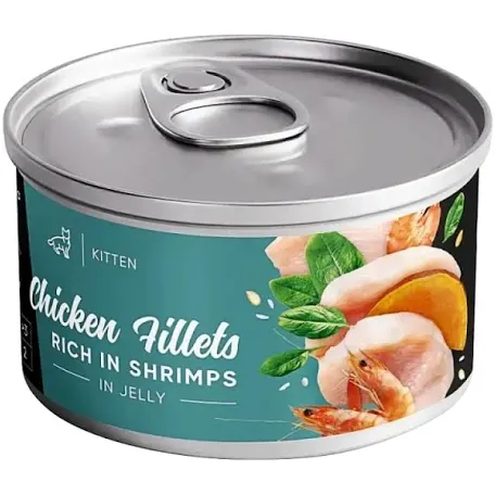 Вологий корм для кошенят Savory Chicken Fillets rich in Shrimp in Jelly