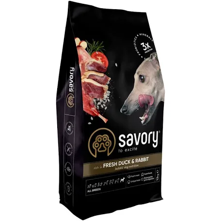 Сухий корм для собак Savory All Breeds Duck & Rabbit