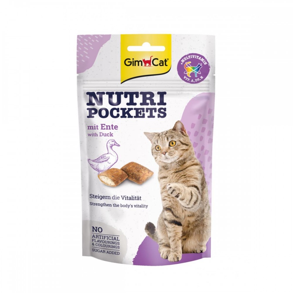 Ласощі для котів GimCat Nutri Pockets Качка та Мультивітамін