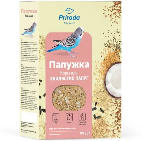 Корм Природа для папужок Йод+Кокос