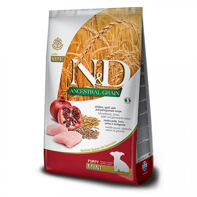 Сухий корм для цуценят Farmina N&D Low Grain Chicken & Pomegranate Puppy Mini