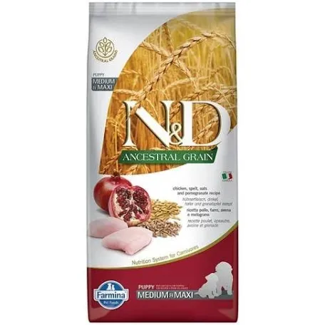 Сухий корм для цуценят Farmina N&D Low Grain Chicken & Pomegranate Puppy Medium & Maxi