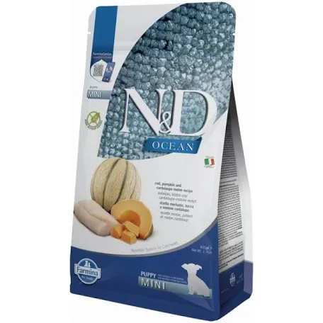 Сухий корм для цуценят Farmina N&D Grain Free Ocean Cod, Pumpkin & Cantaloupe Melon Puppy Mini