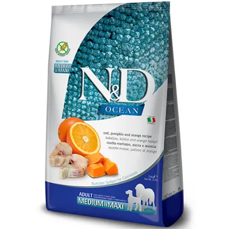 Сухий корм для собак Farmina N&D Grain Free Ocean Cod, Pumpkin & Orange Adult Medium & Maxi