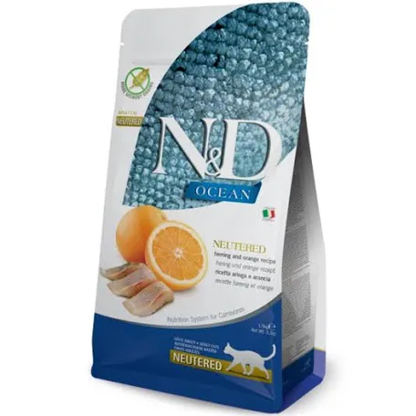Сухий корм для стерилізованих котів Farmina N&D Grain Free Ocean Herring & Orange Neutered Adult