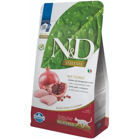 Сухий корм для стерилізованих котів Farmina N&D Grain Free Prime Chicken & Pomegranate Neutered Adult