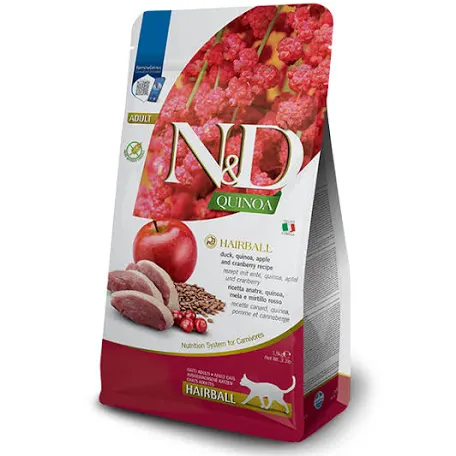 Сухий корм для котів Farmina N&D Quinoa Hairball Duck, Quinoa, Apple & Cranberry Adult