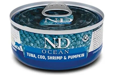 Вологий корм для котів Farmina N&D Grain Free Ocean Tuna, Cod, Shrimp & Pumpkin