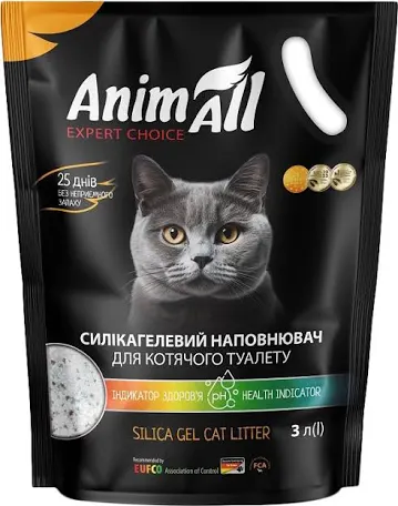 Наповнювач для котів AnimAll силікагель з індикатором PH