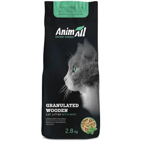 Наповнювач для котів AnimAll деревний з ароматом м'яти