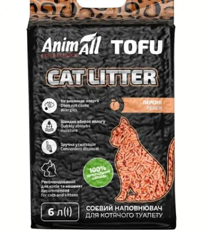 Наповнювач для котів AnimAll Тоффу Персик