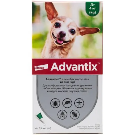 Advantix для собак до 4 кг (0,4 мл)