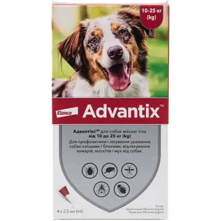 Advantix для собак 10-25 кг (2,5 мл)