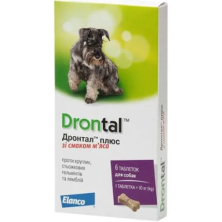 Drontal Plus для собак зі смаком м'яса (6 таблеток)