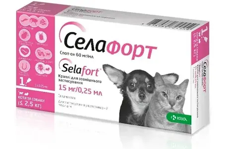 Селафорт спот-он для котів та собак 1х15 мг (0,25 мл)