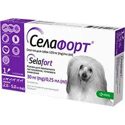Селафорт спот-он для собак 2,6-5 кг (30 мг/0,25 мл)