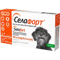 Селафорт спот-он для собак 5,1-10 кг (60 мг/0,5 мл)
