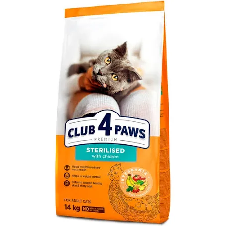 Сухий корм для котів Club 4 Paws Sterilised, індичка