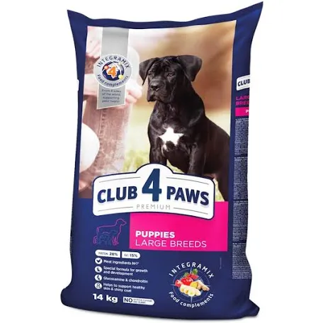 Сухий корм для цуценят Club 4 Paws+ Premium великих порід, курка