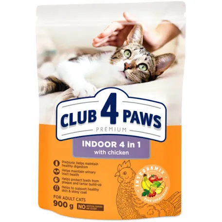 Сухий корм для котів Club 4 Paws Indoor 4 in 1, курка