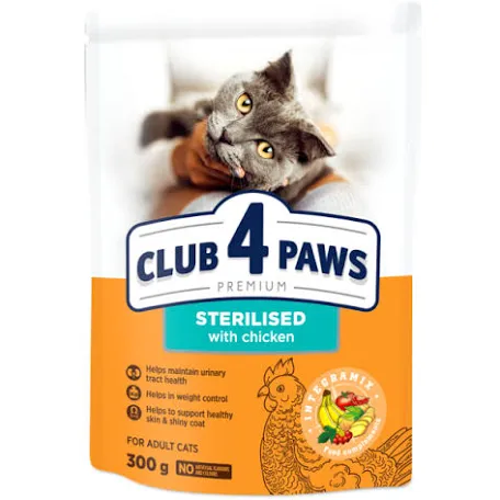 Сухий корм для котів Club 4 Paws Sterilised, курка