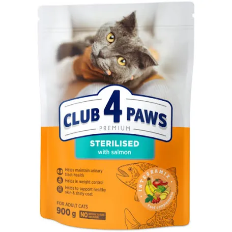Сухий корм для котів Club 4 Paws Sterilised, лосось