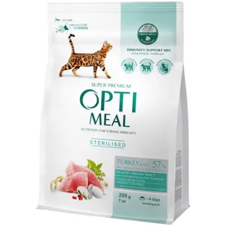 Сухий корм для котів Optimeal Sterilised, індичка та овес