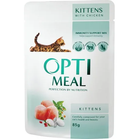 Вологий корм для кошенят Optimeal Kitten, курка (3+1 шт)
