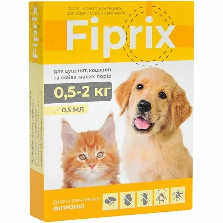 Краплі FIPRIX для котів та собак 0,5-2 кг (0,5 мл)