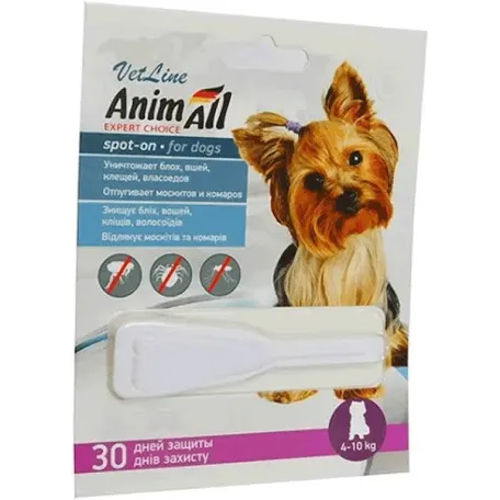 Краплі Animall VetLine для собак 4-10 кг (2 мл)