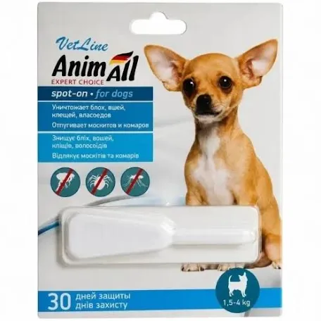 Краплі Animall VetLine для собак 1,5-4 кг (0,8 мл)