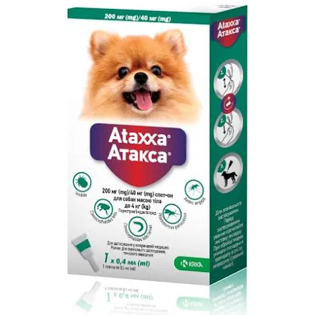 Краплі Ataxxa для собак до 4 кг (0,4 мл)