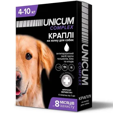 Краплі UNICUM для собак 4-10 кг (1,0 мл)