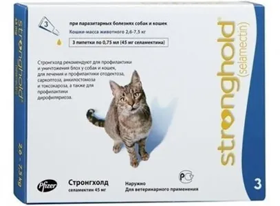 Краплі Стронгхолд 6% для котів 2,6-7,5 кг (0,75 мл)