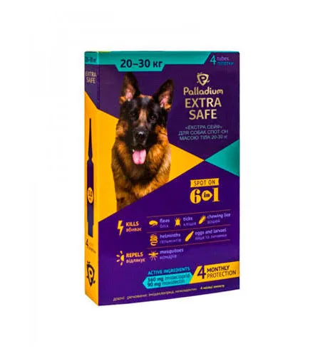 Краплі Extra Safe PALLADIUM для собак 20-30 кг (3 мл)