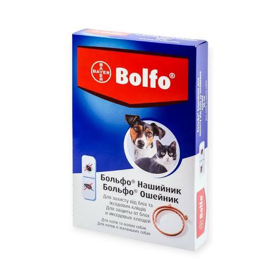 Bolfo нашийник для котів та дрібних собак проти бліх та кліщів (35 см), BAYER