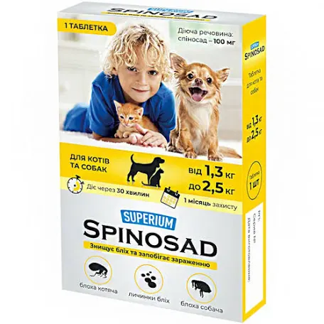 SPINOSAD таблетка для котів і собак 1,3-2,5 кг