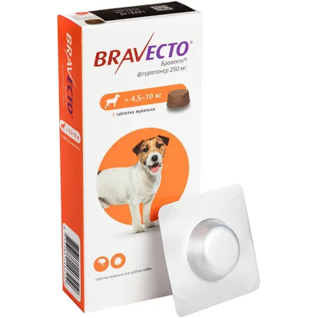 Bravecto жувальна таблетка 250 мг для собак 4,5-10 кг