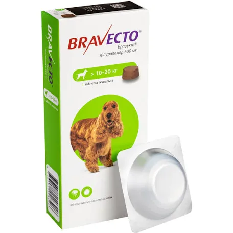 Bravecto жувальна таблетка 500 мг для собак 10-20 кг