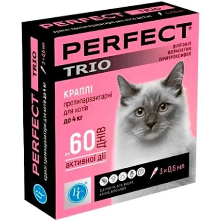 Краплі PerFect TRIO для котів до 4,0 кг (0,6 мл)