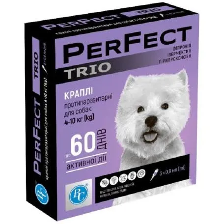 Краплі PerFect TRIO для собак 4-10 кг (0,8 мл)