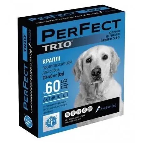 Краплі PerFect TRIO для собак 20-40 кг (2,5 мл)
