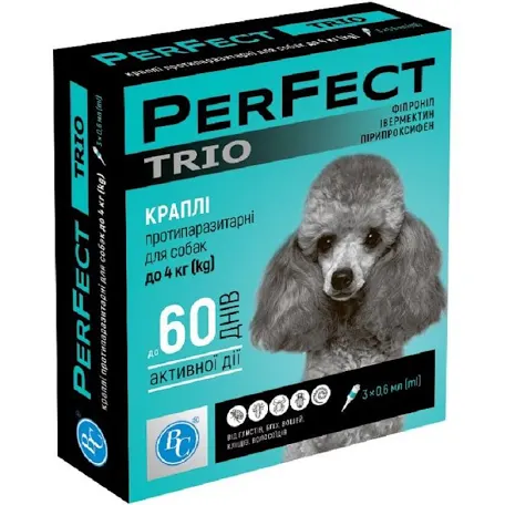 Краплі PerFect TRIO для собак до 4,0 кг (0,6 мл)