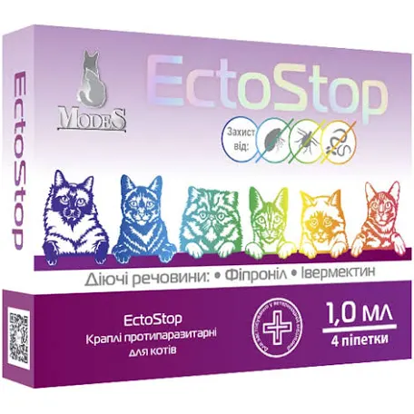 Краплі EctoStop Modes для котів 4-8 кг (1 мл)
