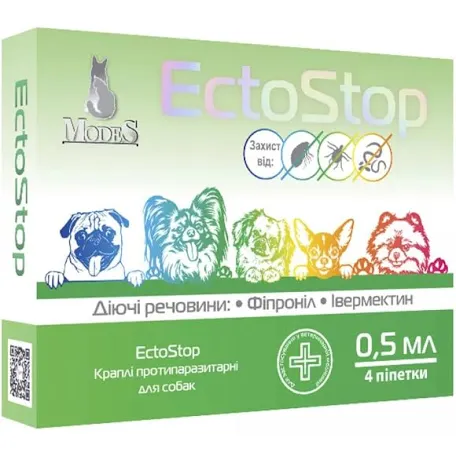 Краплі EctoStop Modes для собак до 4 кг (0,5 мл)