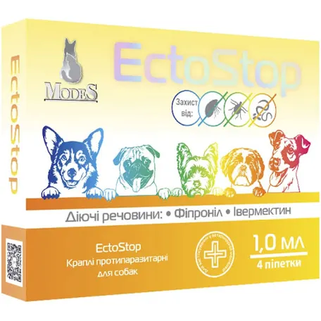 Краплі EctoStop Modes для собак 4-10 кг (1 мл)