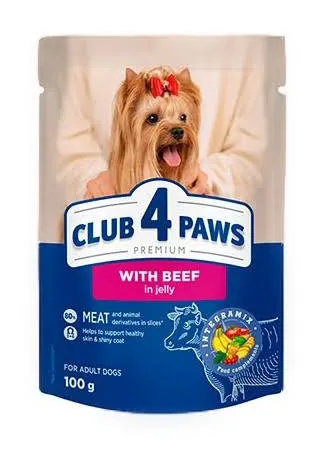 Вологий корм для собак Club 4 Paws, яловичина у желе